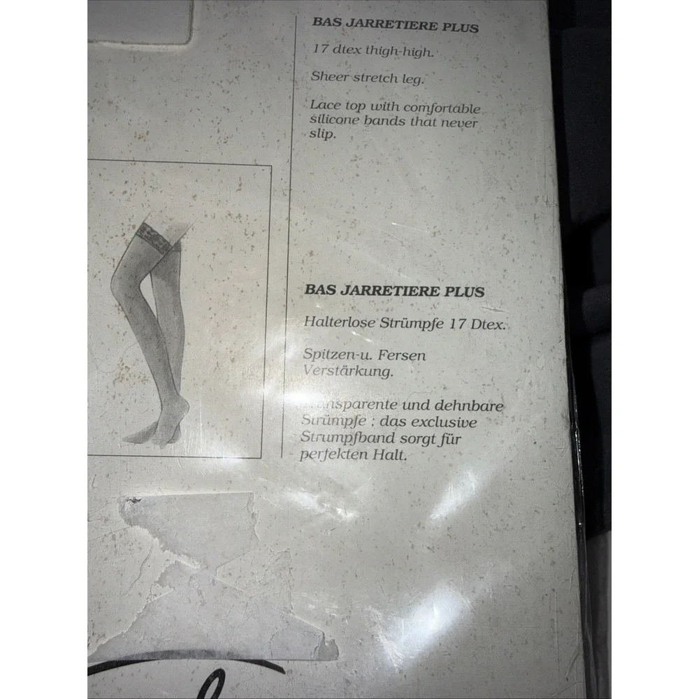 Gerbe Paris VINTAGE Stocking Thigh HighGarter Jarretiere Gladys Noir 3-91/2